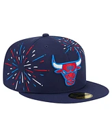 New Era Men's Navy Chicago Bulls Americana Fireworks 59FIFTY Fitted Hat
