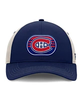 Fanatics Men's Navy/Gray Montreal Canadiens 2025 Stanley Cup Playoffs Locker Room Trucker Adjustable Hat