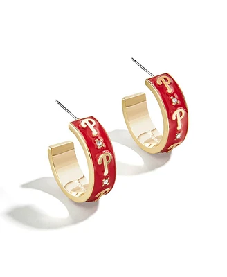 Wear by Erin Andrews x Bauble Bar Philadelphia Phillies Enamel Hoop Earrings