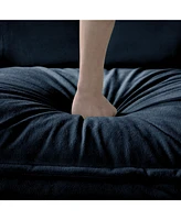 Oversized Cloud Sofa Sleeper with Ottomans - Blue