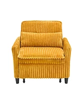 Yellow comfortable chair for Small apartment Bedroom space Balcony Small sofa bed Lazy Small sofa with a pillo