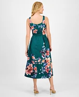 julia jordan Women's Printed Square-Neck Sleeveless Dress