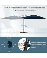 9.5 Feet Square Patio Cantilever Umbrella with 360° Rotation