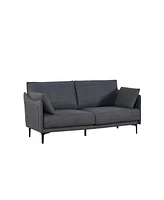 2.5 Seater Sofa For Primary Living Space, Bed Room, Office, Usb Charge Port, 2 Pillows,Metel Legs