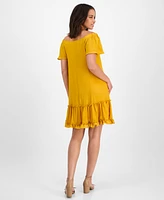 Robbie Bee Women's On-Off Shoulder Flutter-Sleeve Mini Dress