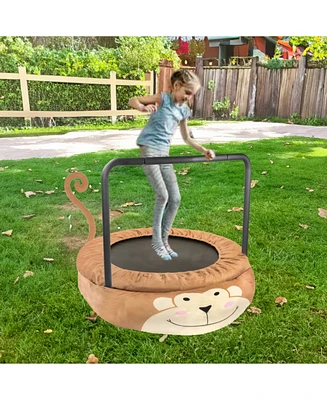 Assembled children's trampoline happy expression outdoor and indoor dual-use Monkey black and red foldable iron tube for kids age 3 - 7
