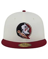 New Era Men's Cream Florida State Seminoles Chrome 59FIFTY Fitted Hat