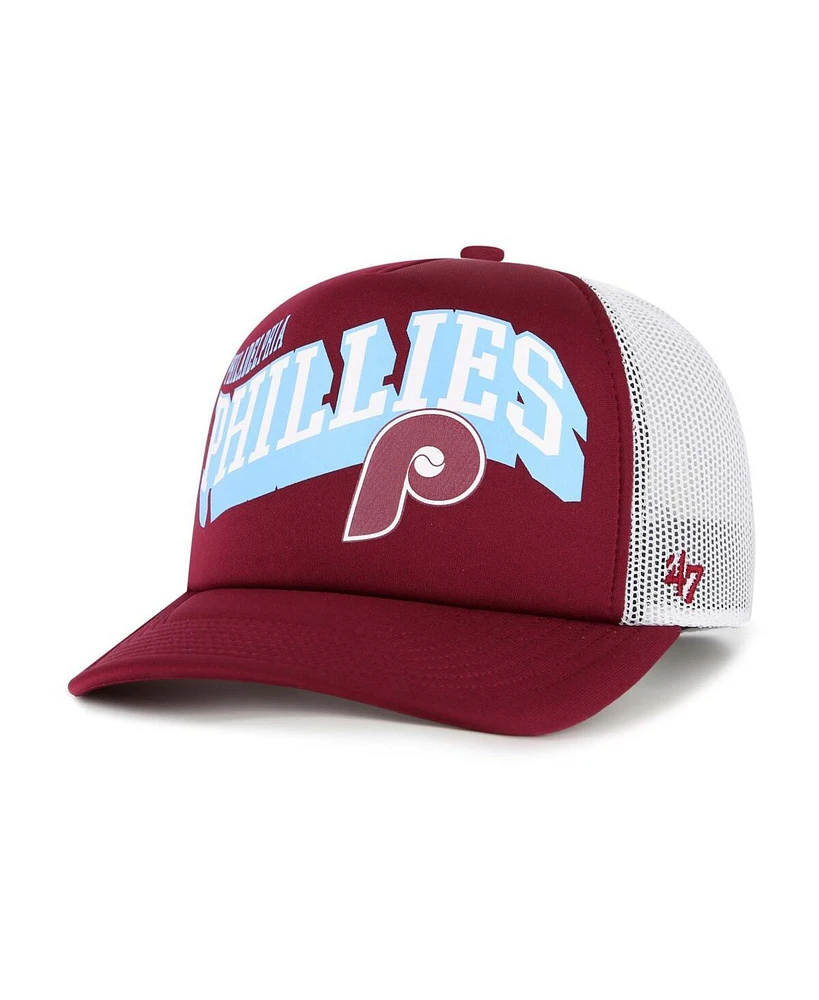 '47 Brand Men's Red Philadelphia Phillies Meander Foam Trucker Snapback Hat