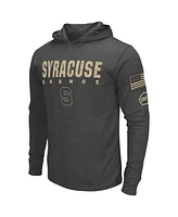 Colosseum Men's Heather Black Syracuse Orange Oht Military Appreciation Long Sleeve Hoodie T-Shirt