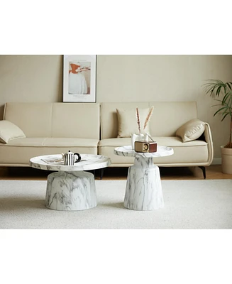 mitation marbed metal end table set