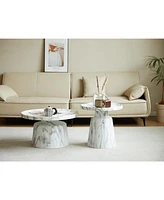 mitation marbed metal end table set