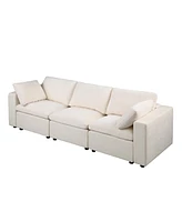 Modular Sectional Sofa, 3 Piece Sectional Sofa Set, Armless Chair/Two Corner Chairs, Chenille Beige