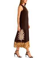 Vince Camuto Women's Sleeveless Back-Slit A-Line Dress