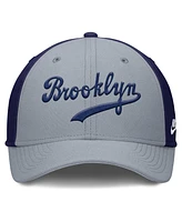 Nike Men's Navy/Gray Brooklyn Dodgers Rise Swoosh Performance Flex Hat