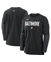 Nike Men's Black Baltimore Orioles Authentic Collection City Connect Lightweight Player Tri-Blend Performance Long Sleeve T-Shirt