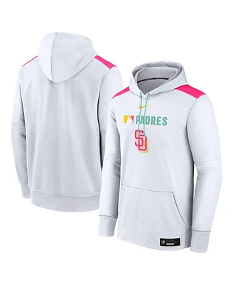 Nike Men's White San Diego Padres Authentic Collection City Connect Therma Pullover Hoodie