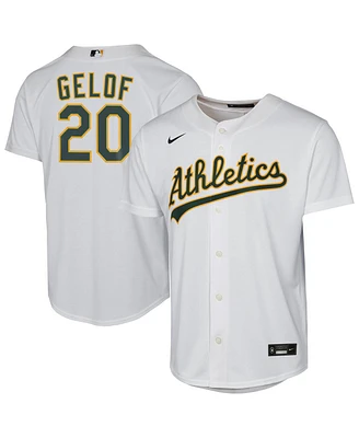 Nike Big Boys and Girls Zack Gelof White Athletics Home Replica Player Jersey