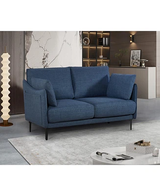 2 Seater Sofa For Primary Living Space, Bed Room, Office, 2 Pillows,Metel Legs