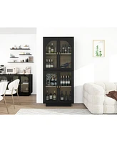 Storage Cabinet with Acrylic Door for Living Room, Dining Room, Study