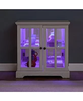 Elegant Led Curio Cabinet: Adjustable Shelves, Retro Display, Home Storage