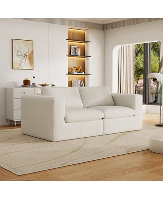 Modular Sectional Sofa Couch,78.8inch Oversized Loveseat Sofa, 2 Seater Upholstered with Corduroy Fabric Couches