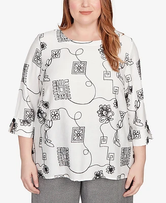 Alfred Dunner Plus Embroidered Floral Top