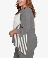 Alfred Dunner Plus Diagonal Stripe Top