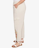 Alfred Dunner Plus Floral Embroidered Ankle Pants