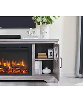 75" Fireplace Tv Stand for TVs up to 80",with 44" Electric Fireplace