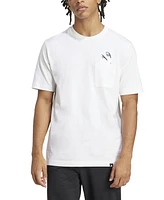 adidas Men's Slide Regular-Fit Embroidered Graphic Pocket T-Shirt