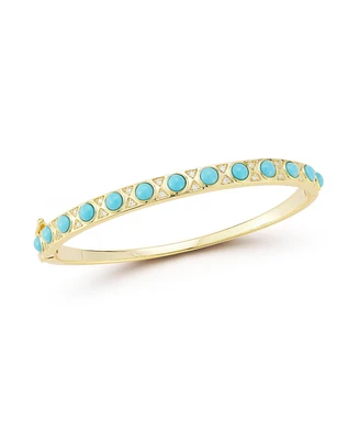 Rachel Zoe 14K Gold Plated Sterling Silver Turquoise Bangle