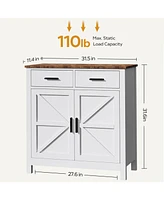 Kitchen Storage Cabinet, Modern Farmhouse Buffet Cabinet with Storage, Coffee Bar with 2 Drawers and 2 Doors, Floor Sideboard Buffet for Living Room,