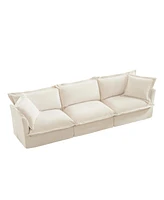 Modern 3-Seater Sofa with Supple Arms and Plush Pillows