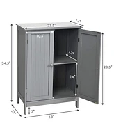 2-Door Free-Standing Bathroom Cabinet with Shelf