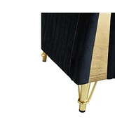89" Chesterfield Tufted Velvet Sofa - Black