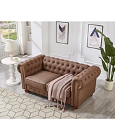 Classic Chesterfield Sofa Loveseat for Living Room Faux Leather