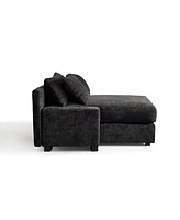 Modern Luxury Sofa Couch for Living Room Quality Chenille Upholstery Sleeper Sofa Bed Daybed Black Chenille