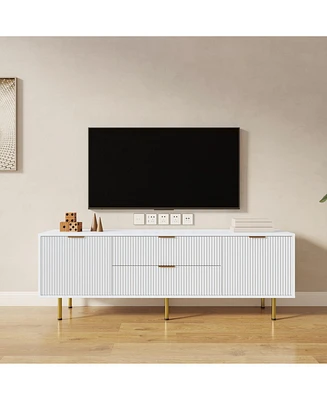 Modern warm white Tv cabinet, for Living Room Bedroom