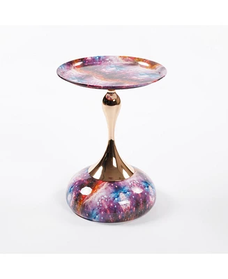 Mermaid Tail Coffee Table, Metal Pedestal Table, Accent Table for Small Spaces
