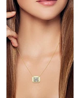 Rachel Zoe 14K Gold Plated Sterling Silver Radiant Cut Solitaire Necklace