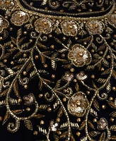 Raas Women's Blue Anarkali Gown with Sequins and Cutdana Handwork on the Torso Banarasi Jacquard Bottom