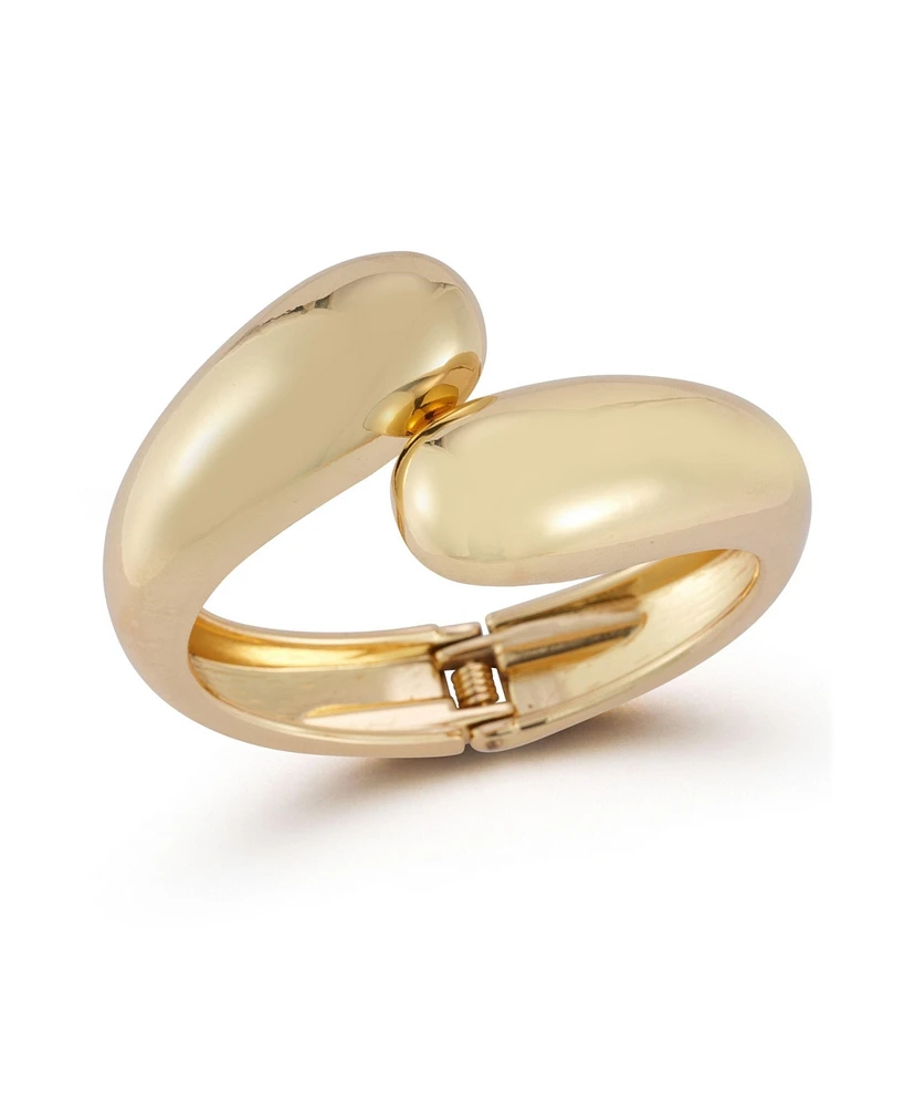 Rachel Zoe Gold Plated Bold Bypass Cuff Bracelet