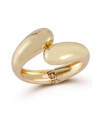 Rachel Zoe Gold Plated Bold Bypass Cuff Bracelet