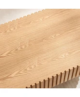 Modern Handcraft 43.7" Oval Coffee Table, Ash Finish
