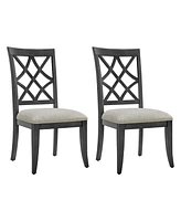Mid-Century Modern Upholstered Dining Chairs (Set of 2)