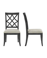 Mid-Century Modern Upholstered Dining Chairs (Set of 2)