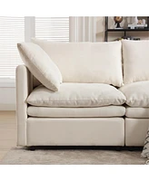 5-Seat U-Shaped Sectional Sofa with Sleeper and Chaise Lounge