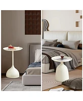 3-Minutes Assembly Premium Metal Side Tables with Raised Edges