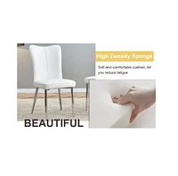 Pandora Patterned Sintered Stone Table with Stainless Steel Legs and 4 Pu Chairs