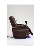 Power Zero Gravity Recliner with Multifunctional Features - Storage Armrest & Cup Holder - Laptop Table & Phone Holder- Reading Light & Led